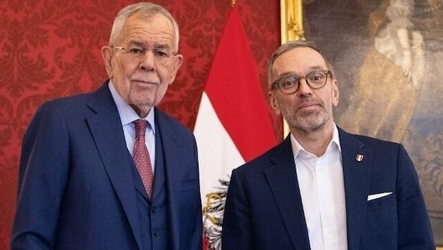 Bundespräsident Alexander Van der Bellen traf am Dienstag mit FPÖ-Parteichef Herbert Kickl in ...