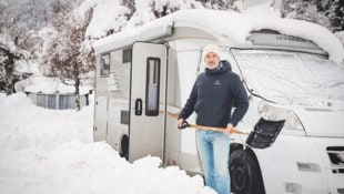 Nach einer winterlichen Nacht im Camper samt Schneefall musste ich frühmorgens diesen natürlich ...