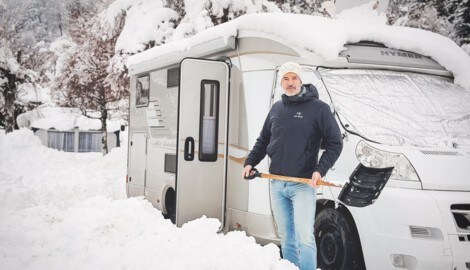 Nach einer winterlichen Nacht im Camper samt Schneefall musste ich frühmorgens diesen natürlich ...
