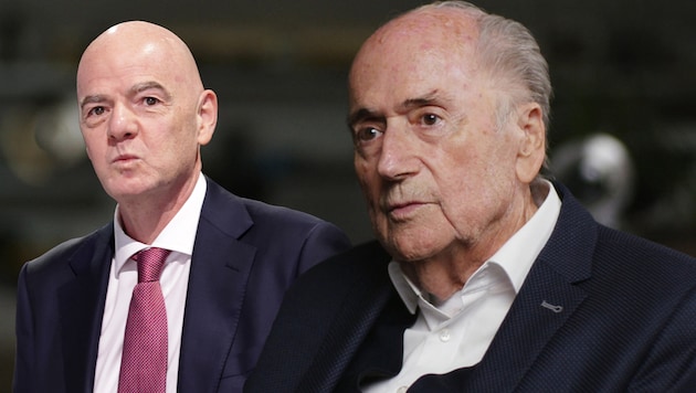 Sepp Blatter (r.) kritisierte seinen Nachfolger Gianni Infantino (r.).
