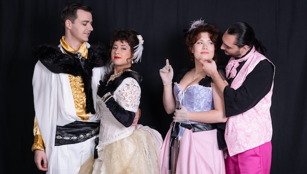 Johannes Eder (Conte), Laura Avila (Contessa), Nela Drozdova (Susanna) und Samuel Adiguzel ...