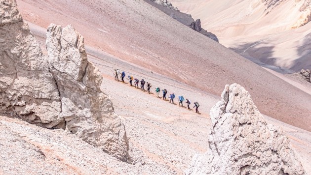 Mit medizinischer Betreuung erklommen acht Lungentransplantierte den höchsten Gipfel Amerikas.