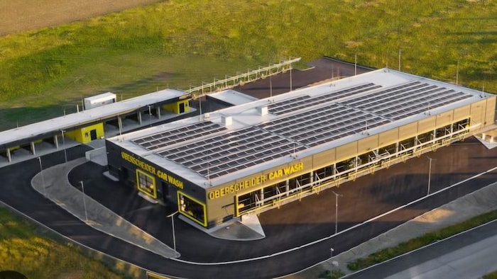 Diese große Waschstraße wird gerade in Villach in der Bruno-Kreisky-Straße errichtet.