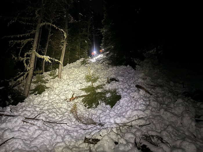 Die Nassschneelawine ging in einem steilen, lawinengefährlichen Graben ab.