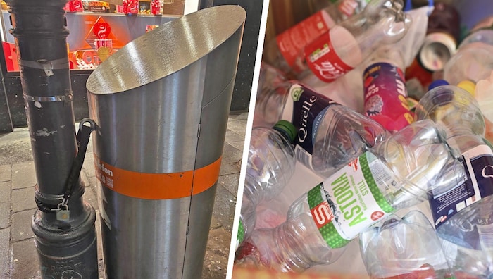 Auf der Suche nach Pfandflaschen knackte der Unbekannte die Mistkübel (Symbolbild) mit einem ...