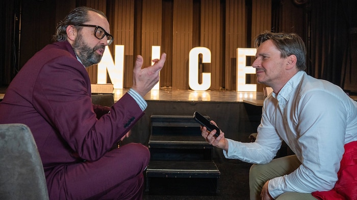 Gerald Fleischhacker im ADABEI-Gespräch mit Unterhaltungs-Chef Norman Schenz.