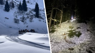 Einsatzkräfte bei der Bergung des 20-Jährigen vergangenen Mittwoch (im Bild links). Ein ...