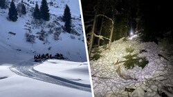 Einsatzkräfte bei der Bergung des 20-Jährigen vergangenen Mittwoch (im Bild links). Ein ...