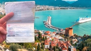 Der zerknitterte Pass wurde am Airport in Antalya nicht akzeptiert.