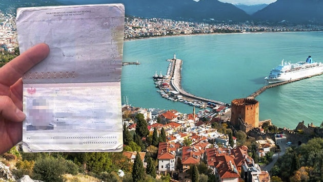 The crumpled passport was not accepted at Antalya Airport.