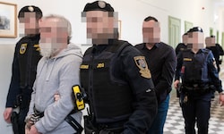 Die Angeklagte zu Prozessbeginn am Mittwoch vor Gericht in St. Pölten.
