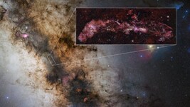 Diese spektakuläre Aufnahme zeigt die „Zentrale Molekülzone“ – ein dichtes Gas- und ...