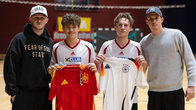 Auch die Influencer Dennis Salioski (ganz links) und Filip Milenov (ganz rechts) waren ...