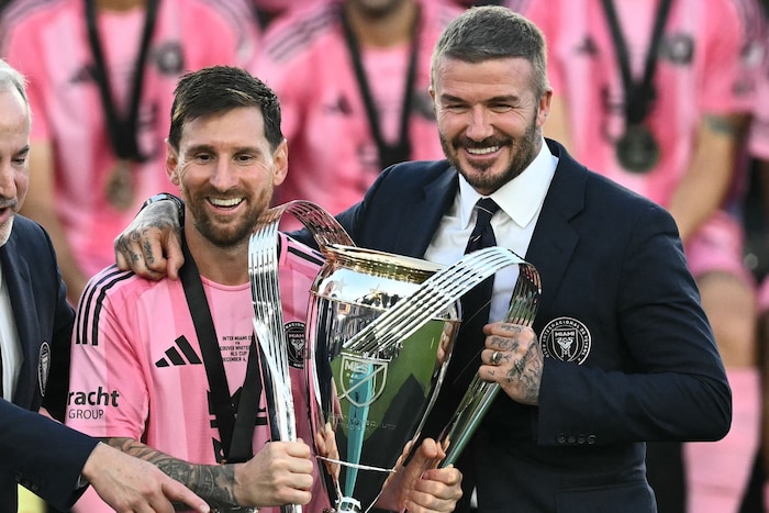 Lionel Messi (l.) und David Beckham