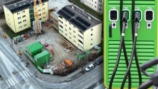 Dort, wo noch die grünen Baustellencontainer stehen, hätten öffentliche Parkplätze samt ...