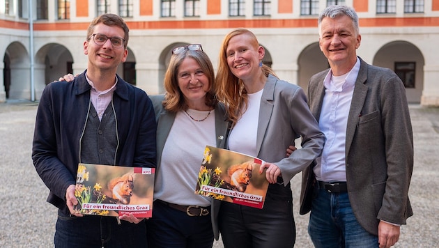 Von links: Robert Krotzer, Elke Kahr, Daniela Gamsjäger-Katzensteiner und Manfred Eber