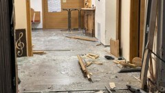 Eine Spur der Verwüstung hinterließ der Alkolenker in der Musikschule.