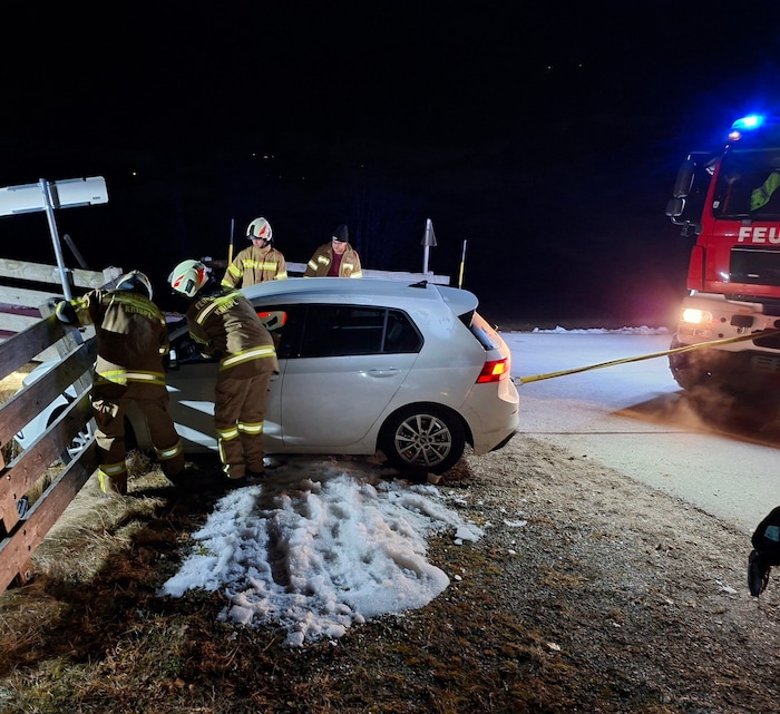 Die Feuerwehr barg das Auto.