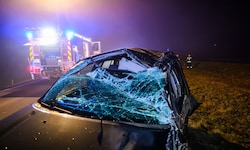 Einer der drei beteiligten Unfallwagen.