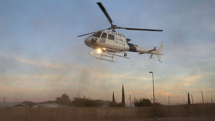 Ein Hubschrauber der Grenzschutzbehörde CBP in Texas