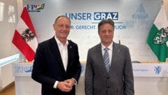 Stadtparteiobmann Axel Kassegger (li.) und Spitzenkandidat René Apfelknab haben ein großes Ziel: ...