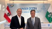 Stadtparteiobmann Axel Kassegger (li.) und Spitzenkandidat René Apfelknab haben ein großes Ziel: ...