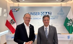 Stadtparteiobmann Axel Kassegger (li.) und Spitzenkandidat René Apfelknab haben ein großes Ziel: ...