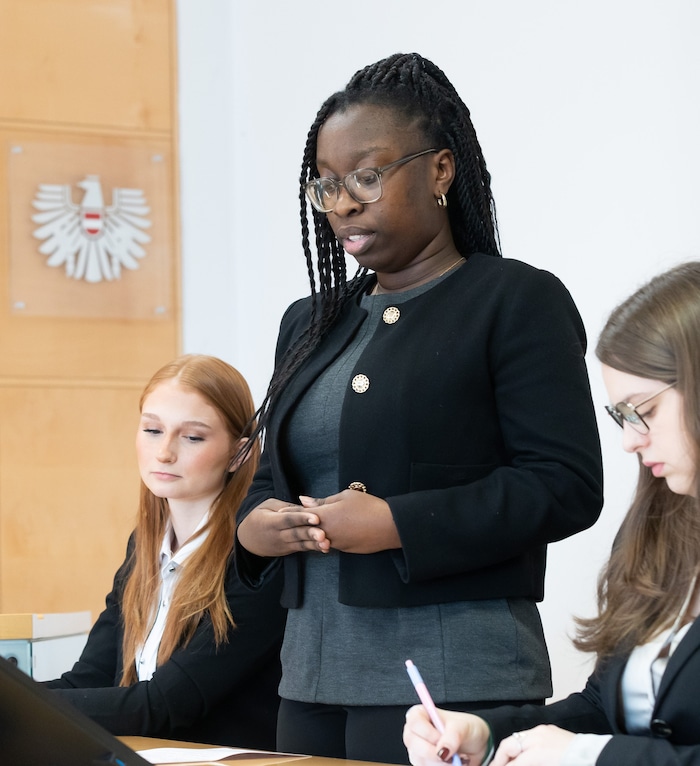 Die Schüler nutzten die Gelegenheit, um ihr juristisches Können zu beweisen.
