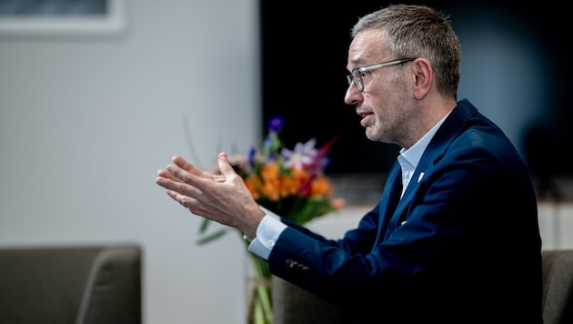 FPÖ-Chef Herbert Kickl im Gespräch mit der „Krone“