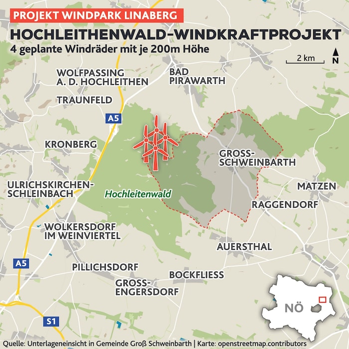 Das umstrittene Projekt – von dem, rund um den Standort, aber nur eine Gemeinde profitiert.