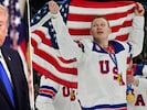Eishockey-Olympiasieger Brady Tkachuk (re.) ist wohl nicht gut auf US-Präsident Donald Trump zu ...