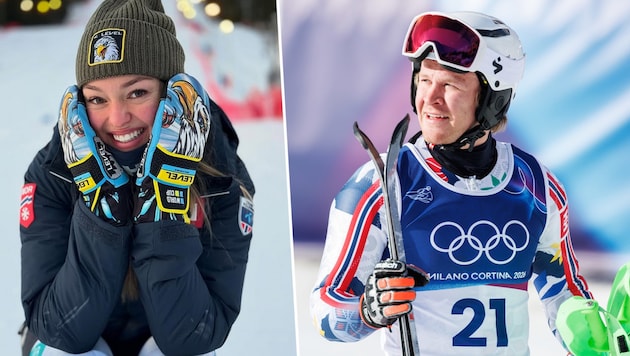 Thea Louise Stjernesund (li.) und Timon Haugan sind das neue Ski-Traumpaar.