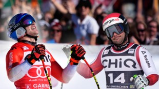 Marco Odermatt (l.) und Vincent Kriechmayr (r.)