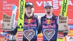 Jonas Schuster (l.) schaffte es erstmals aufs Weltcup-Stockerl, Stephan Embacher (r.) verpasste ...