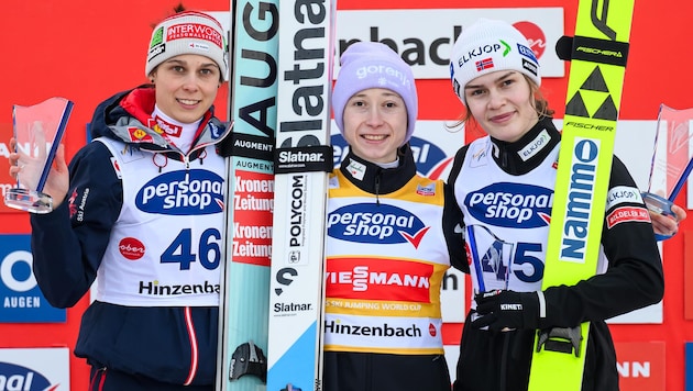 Lisa Eder, Nika Prevc und Anna Odine Strom