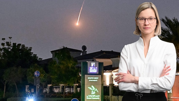 Auch über Dubai gingen Raketen nieder. „Krone“-Reporterin Karoline Singer wurde Zeugin.