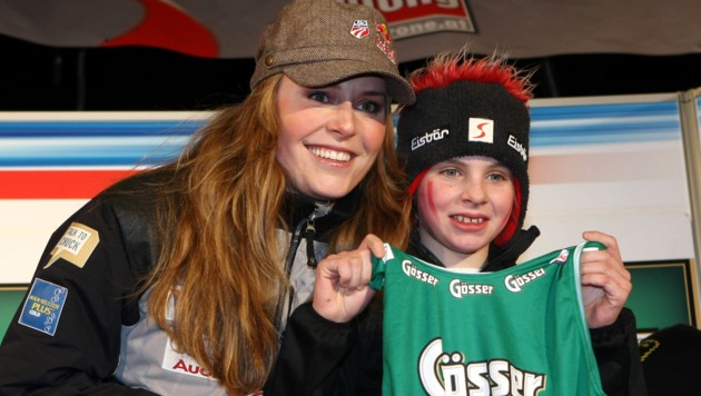 Als 10-Jährige lernte das heutige Skiass Lindsey Vonn 2008 beim Ski-Weltcup am Semmering kennen.