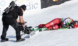 Kraftlos und ratlos: Conny Hütter im Ziel