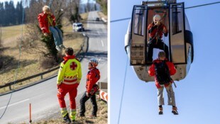 Bilder vom luftigen Einsatz am Grazer Hausberg