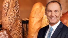 FPÖ-NR Peter Wurm stellt sich hinter die Bäcker und präsentiert Forderungen.