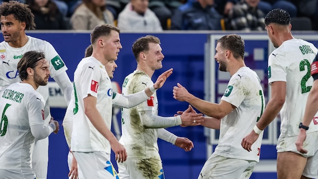 WSG Tirol jubelte über einen 3:2-Sieg gegen BW Linz.
