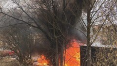 Lichterloh brannte der Müllcontainer. 