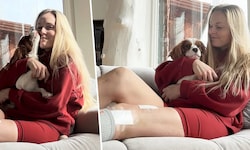 Hund „Chance“ spendet Vonn Trost und Kraft in der Reha.