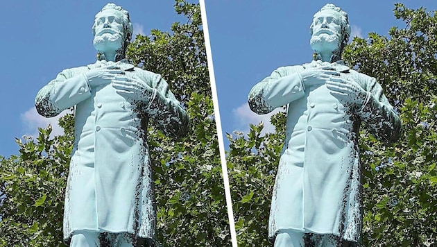 Um sagenhafte 3,5 Grad wird die Statue von Lueger nun „gekippt“. Das soll für „Irritation“ ...