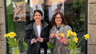Natascha Soursos und Eva Hammerer (von links) präsentierten die Kampagne.
