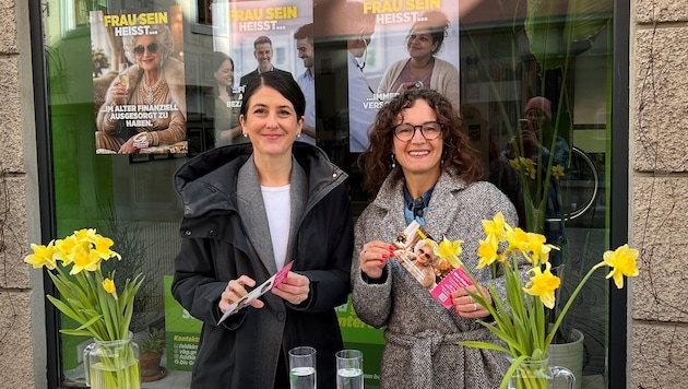 Natascha Soursos und Eva Hammerer (von links) präsentierten die Kampagne.