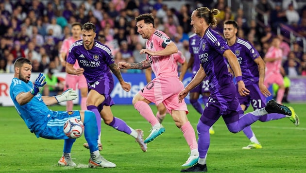 Lionel Messi (M.) war im Florida-Derby mit zwei Toren und einem Assist Miamis Matchwinner.