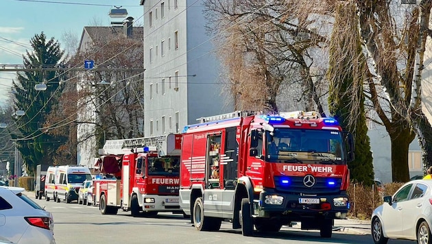 Die Berufsfeuerwehr Salzburg war mit zwei Fahrzeugen vor Ort.