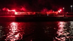 Vier Aktivisten wurden nach der Protestaktion in Frankreich festgenommen.