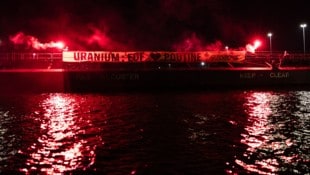 Vier Aktivisten wurden nach der Protestaktion in Frankreich festgenommen.